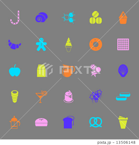 Sweet food color icons on gray background Sweet food color icons on gray background 13506148