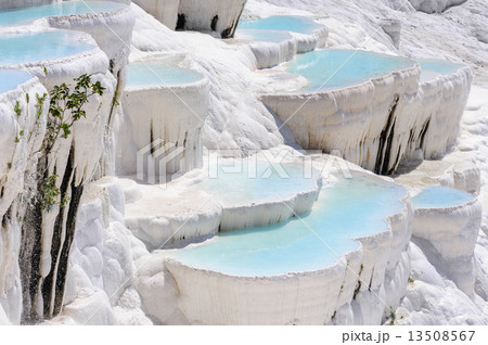 Travertine pools and terraces in Pamukkale, Turkey Travertine pools and terraces in Pamukkale, Turkey 13508567