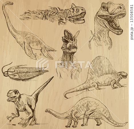 dinosaurs - an hand drawn vector pack 13508581