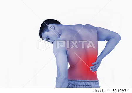 Back view of man suffering from back pain Back view of man suffering from back pain 13510934
