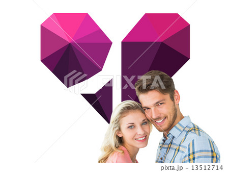 Composite image of attractive couple smiling at camera 13512714