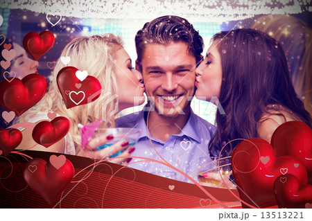 Composite image of friends toasting 13513221