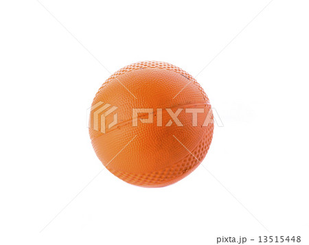 Old and dirty Orange Rubber Ball Isolated on White Background. Old and dirty Orange Rubber Ball Isolated on White Background. 13515448