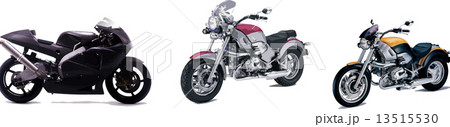 Three vector illustrations of motorcycle 13515530