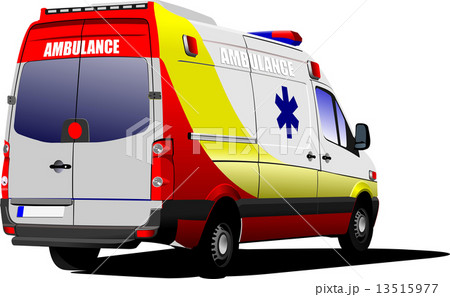 Modern ambulance van over white. Colored vector illustration 13515977