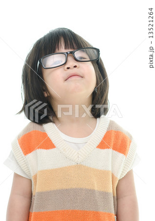 Cute asian baby wearing glasses 13521264