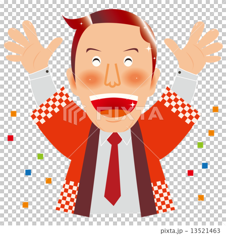 紅色happer的男職員04舉起雙手 13521463