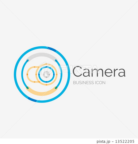 Thin line neat design logo, camera concept 13522205