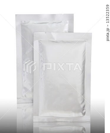 plastic package on reflect floor and white background 13522359
