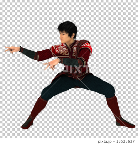 カンフーポーズのイラスト素材