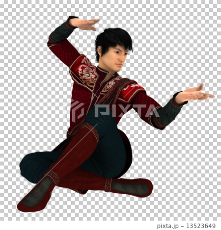 カンフーポーズのイラスト素材