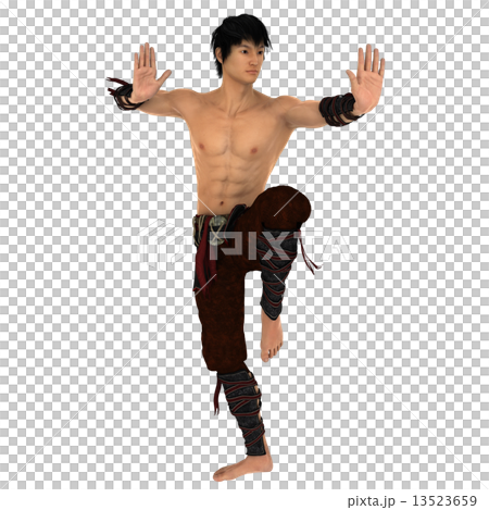 カンフーポーズのイラスト素材