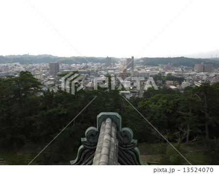 国宝松江城(天守最上階)からの眺め(西側 月照寺方向) 国宝松江城(天守最上階)からの眺め(西側 月照寺方向) 13524070