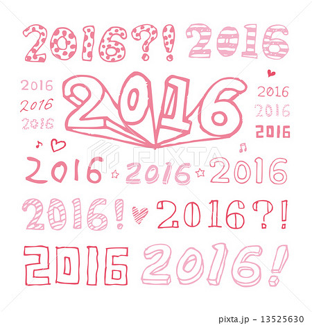 イラスト素材：2016年手書き年号 13525630