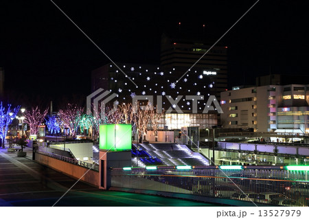 つくば駅の夜景の写真素材