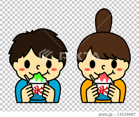 かき氷を持った子供２ 13529407