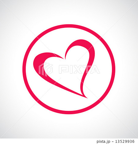 Heart icon. Pink flat symbol in a circle.  13529936