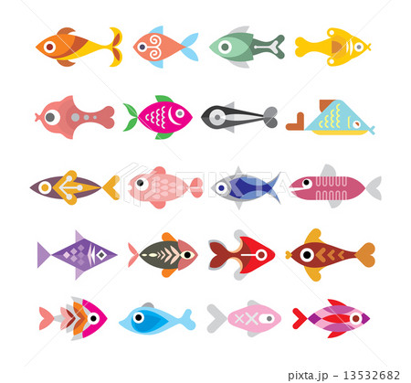 Fish vector icon set Fish vector icon set 13532682