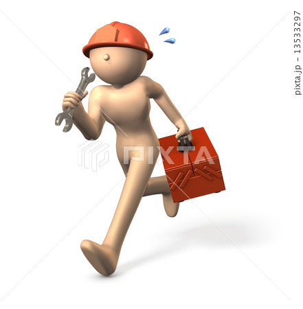 工具箱を片手に走るエンジニア 13533297