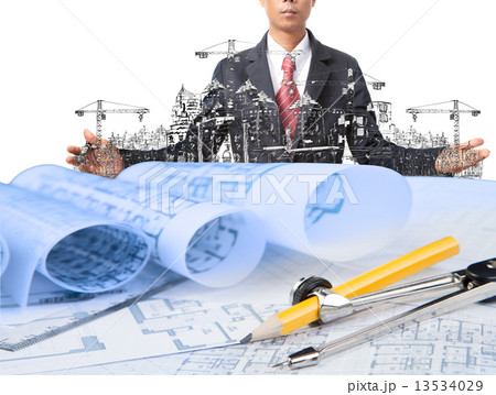 industry construction and business man 13534029