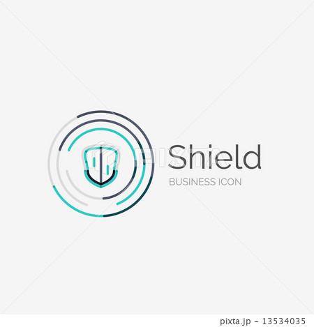Thin line neat design logo, shield icon Thin line neat design logo, shield icon 13534035