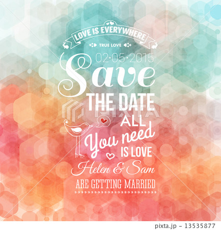 Save the date for personal holiday. Wedding invitation. Vector i 13535877