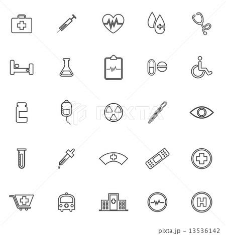 Medical line icons on white background 13536142