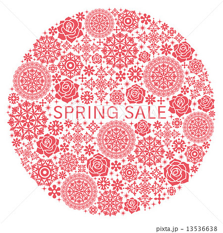 SPRING SALE　ドイリーと花をつめこんだ円 13536638