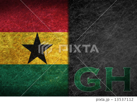 Old rusty metal sign with a flag and country abbreviation 13537112