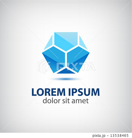 vector abstract crystal blue geometric icon, logo for your company 13538465