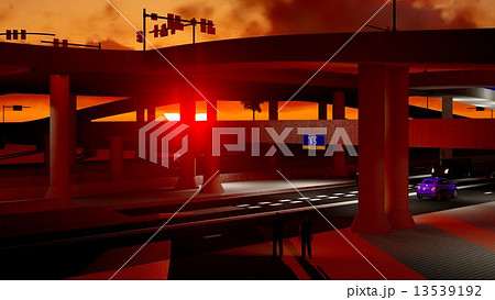 Under the highway. Urban scene  13539192