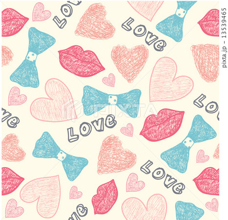 vector seamless wedding, valentine hipster hand drawn cute doodle 13539465