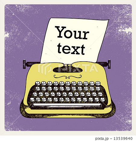 vector retro typing writer with paper card vector retro typing writer with paper card 13539640