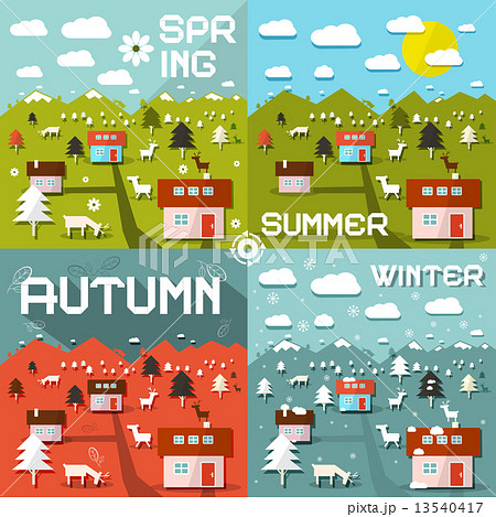Four Seasons Vector Illustration 13540417