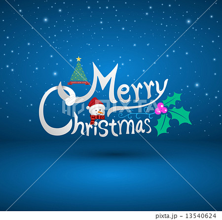 Christmas Greeting Card. Merry Christmas lettering, 13540624