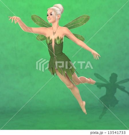 ポーズする　妖精　フェアリー　3DCGイラスト素材 13541733
