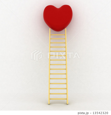 Concept way to your heart. Ladder and heartのイラスト素材 