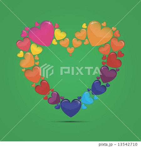 Vector Illustration - Colored Glass Heart 13542710