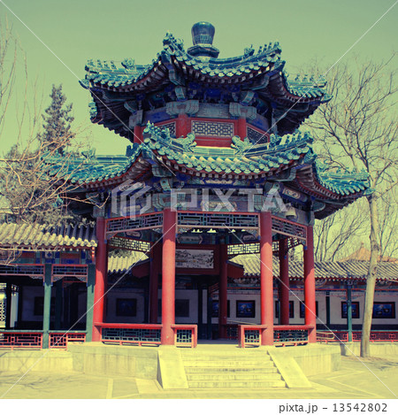 ancient pavilion , Beijing ,China, instagram effect 13542802