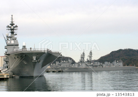 護衛艦「ひゅうが」と「いかづち」の入港風景 13543813