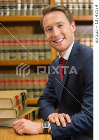 Handsome lawyer in the law library 13548124