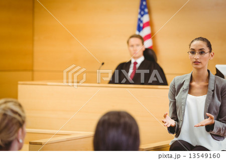 Serious lawyer make a closing statement Serious lawyer make a closing statement 13549160