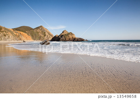 Tranquil beach in Pfeiffer state beach, California 13549658