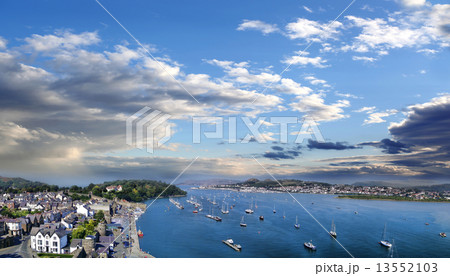 Coast of Wales with Conwy bay in United Kingdom 13552103