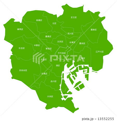 東京　２３区　地図 13552255
