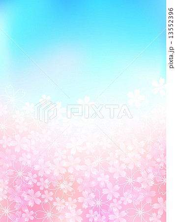 桜 空 背景のイラスト素材 13552396 Pixta