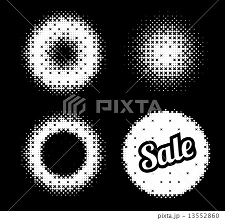 Set of vector abstract halftone illustrations 13552860