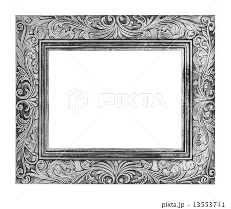 antique gray frame isolated on white background, clipping path 13553741