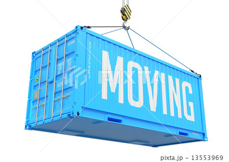 Moving - Blue Hanging Cargo Container. 13553969