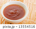 Sweet Chili Sauce - Asian style sweet chili sauce on a crackled orange background. 13554516